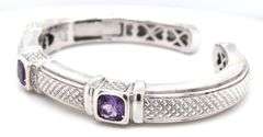 Judith Ripka purple station cuff bracelet