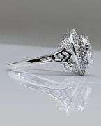 Dazzling 14 Kt White Gold Plate 3 Ct VVs1 White H-I Fire Moissanite Ring