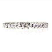 Sparkling 21.5 Ctw Lab Simulated Diamond14 Kt White Gold Plated Tennis Bracelet