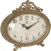 Vintage French Turquoise Rococo Style Desk Clock