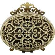 Vintage French Turquoise Rococo Style Desk Clock
