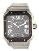 CARTIER Santos Large 4072, 39.5mm, Black Dial, Stainless Steel W/ Box & Paper