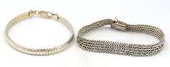 Group lot of 2 Vintage 925 sterling silver bracelets