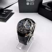 SEIKO ASTRON GPS SOLAR 5X53-0AJ0 42mm Watch Black Leather Strap