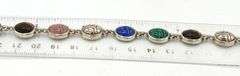 Vintage 925 sterling silver colorful gemstone bracelet
