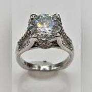 Sparkling 5.75 Ct 14 Kt White Gold Plated Engagement Ring