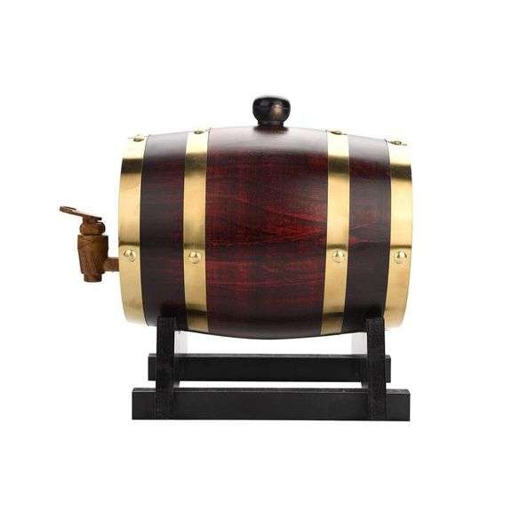 Vintage 1.5L Oak Barrel with Stand
