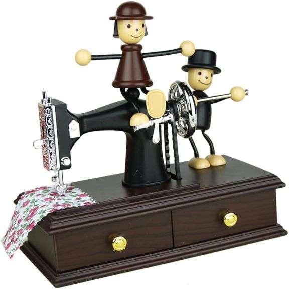 Hand-Cranked Sewing Machine Music Box