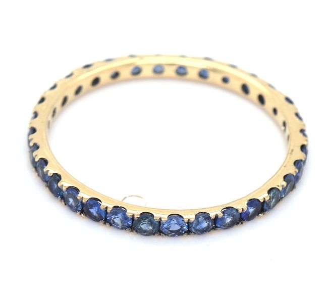 14kt Yellow gold blue sapphire eternity band