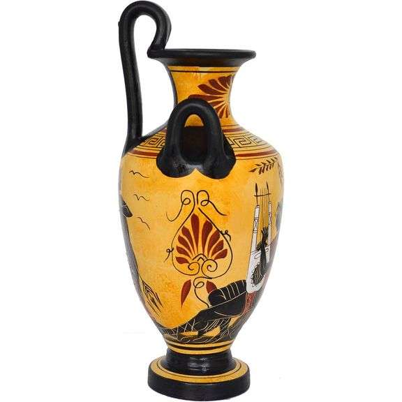 Greek Mythology Amphora Vase with Aphrodite, Apollo, and Poseidon