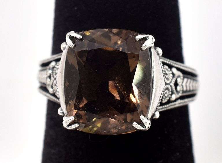 Smoky Quartz Gemstone Ring in Sterling Silver