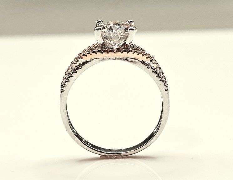 Sparkling 2.15 Ct 14 Kt White Gold Plated Engagement Ring