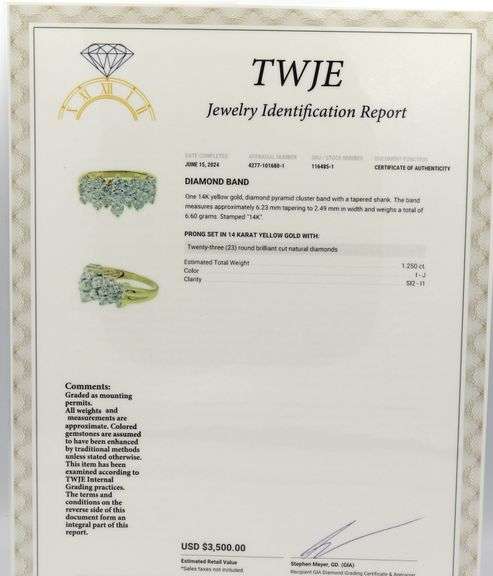14kt Yellow gold 1.25ctw brilliant cut diamond cluster band