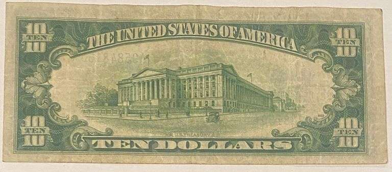 1934 A North Africa Emergency Issue $10 Silver Certificate