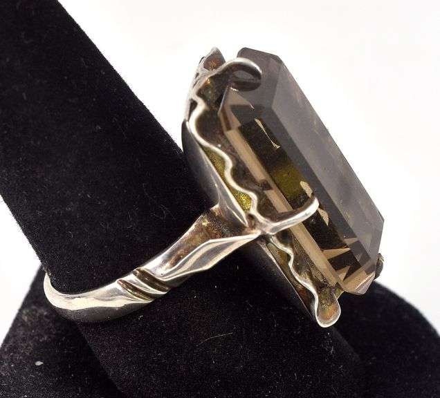 Smokey Quartz Gemstone Ring in Sterling Silver