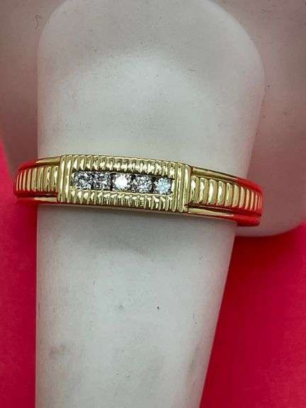 MEN'S BRAND NEW 14K YELLOW GOLD DIAMOND BAND
