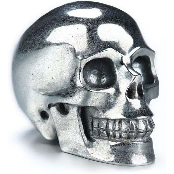 Hand Carved Gemstone Hematite Crystal Skull