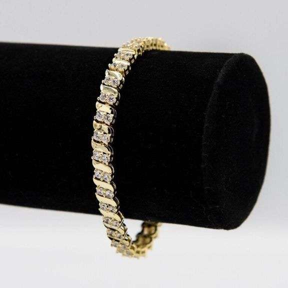 Sparkling 14 Kt Gold Plated Tennis Bracelet