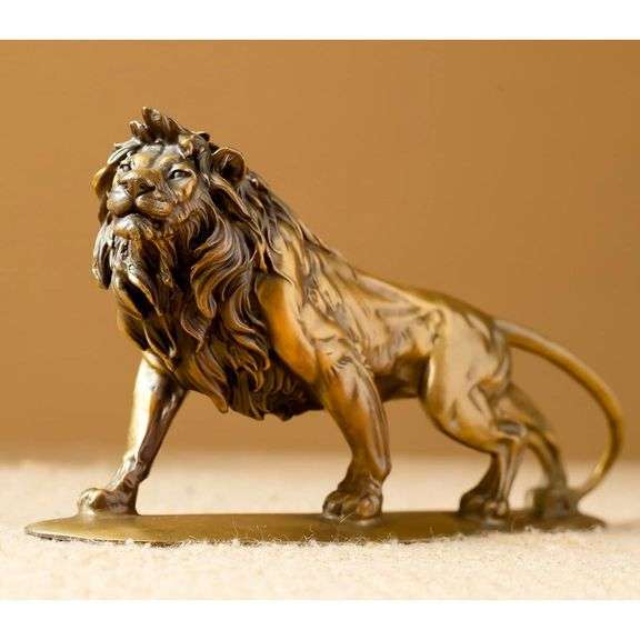 Golden Bronze Lion King Sculpture
