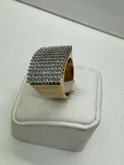 AMAZING WIDE AND HEAVY LADIES CERTIFIED 10K GOLD DIAMOND BAND / RING 3.00 CARATS.