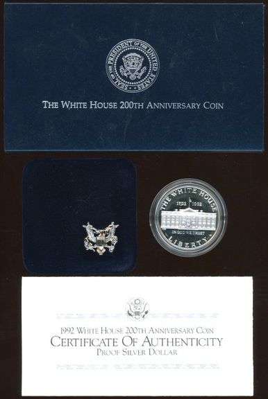2 Different Proof Commemorative Silver Dollars w/Box & CoA: 1991 & 1992