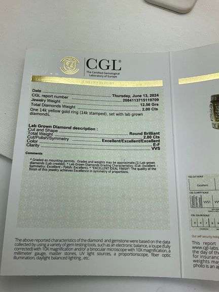 MEN'S CERTIFIED BRAND NEW 14K GOLD LAB DIAMOND BAND. 2.00 CARATS