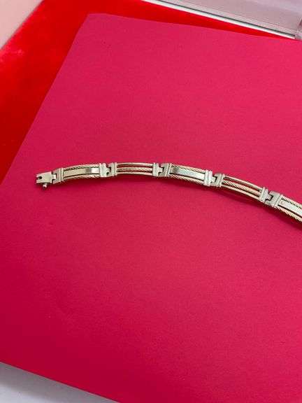 MEN'S 14K YELLOW AND WHITE GOLD BRACELET