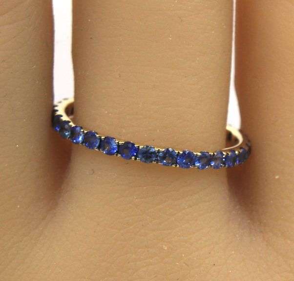 14kt Yellow gold blue sapphire eternity band
