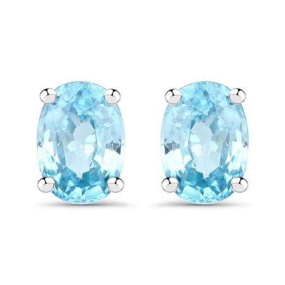 2.4k Genuine Blue Zircon in .925 Sterling Silver