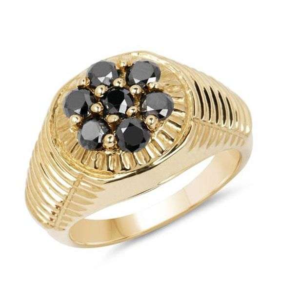 Genuine Black Diamond in .925 Sterling Silver Ring