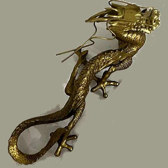Chinese Dragon Brass Statue for Wealth and Success