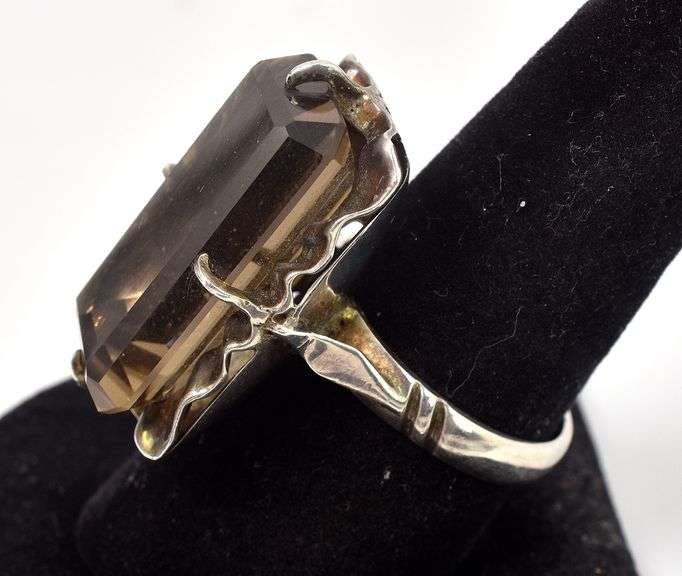Smokey Quartz Gemstone Ring in Sterling Silver