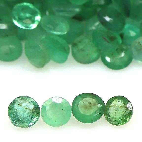 Round cut 6.28ct 148pc Zambain Emerald set