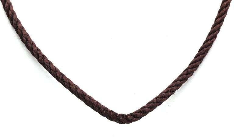 Brown leather necklace with 14kt Yellow gold clasp