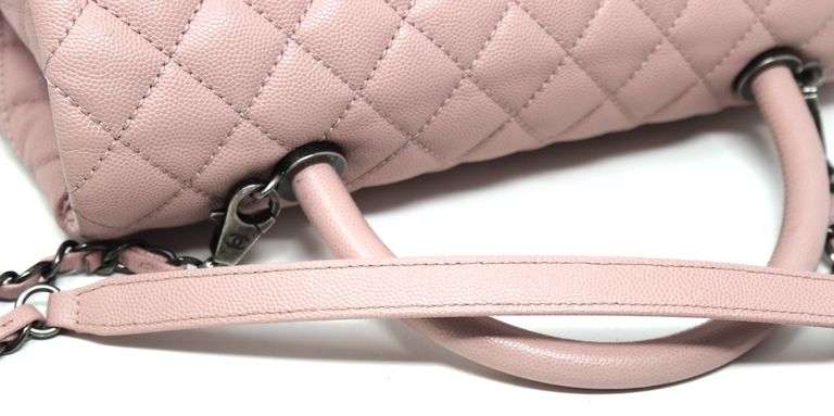 Chanel rectangular flap with top handle pink lambskin purse