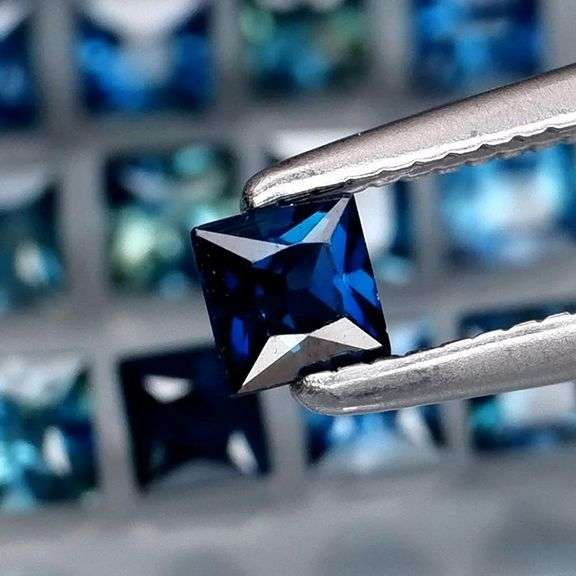 Premium luster 2.54ct dark blue Sapphire set