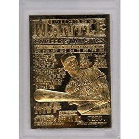 Mickey Mantle 1996 23KT Gold Sculpted Card MINT 10