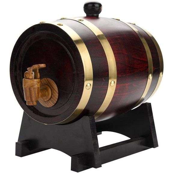 Vintage 1.5L Oak Barrel with Stand