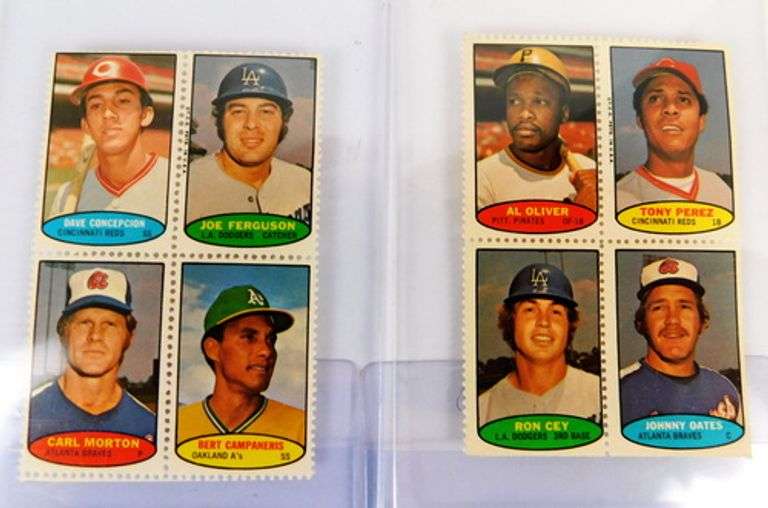 12 Vintage Baseball Stamps, Uncut