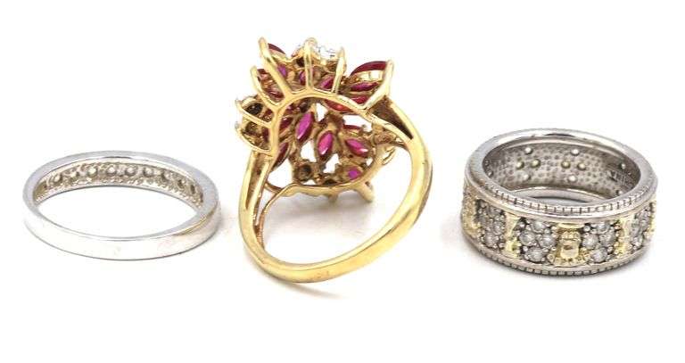 Lot of 3 Vintage 925 sterling silver rings