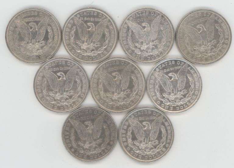 9 Diff. Upper End 19th Century Morgan Silver Dollars 1878-S to 1900-O