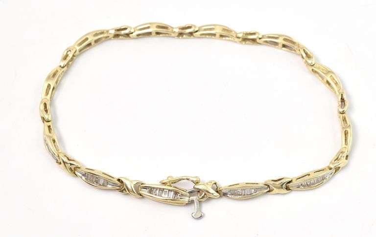Sparkling 10K Yellow Gold Diamond Bracelet