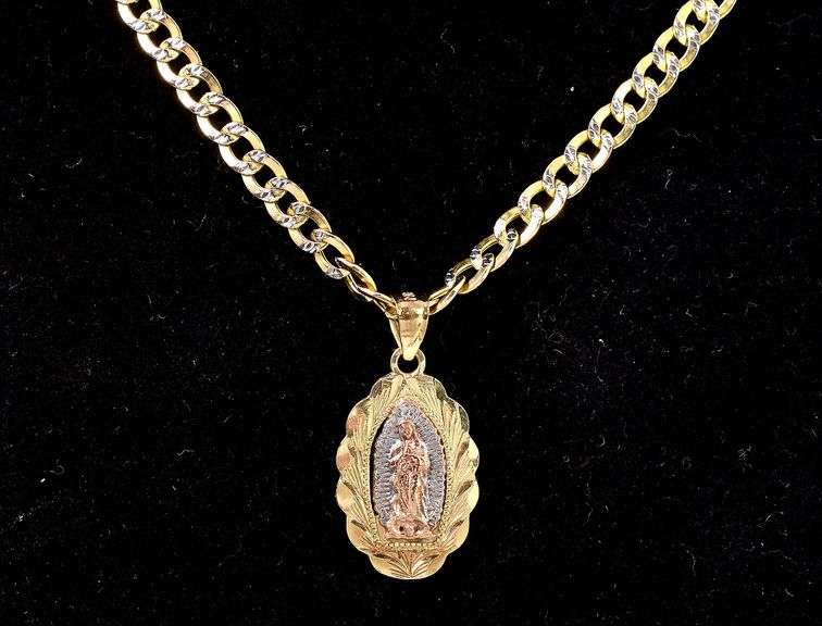 Honorable 10K Yellow Gold Religious Pendant Necklace