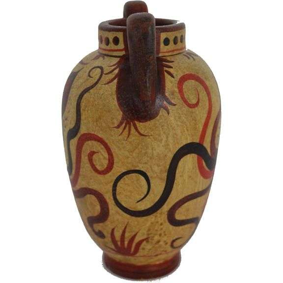 2700 B.C.-1500 B.C. Handmade Minoan Pottery with Octopus