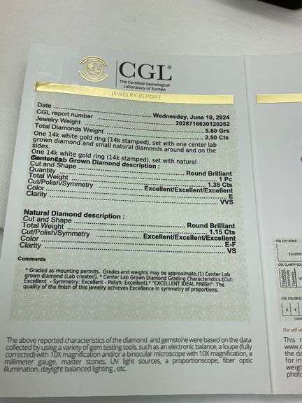 CERTIFIED 14K WHITE GOLD DIAMOND WEDDING SET. 2.50 CARATS