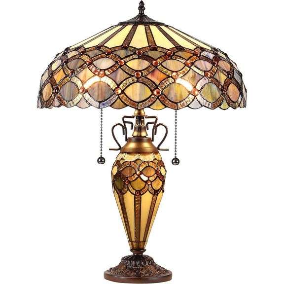 Tiffany-Style Handcrafted Art Glass Table Lamp