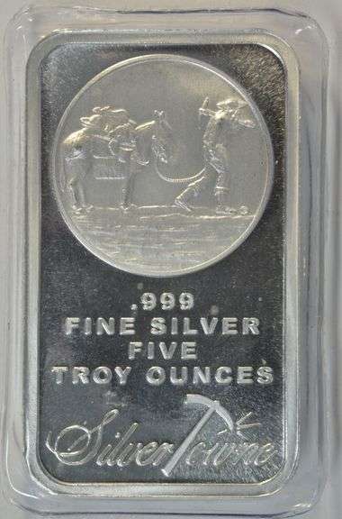 Gem Cameo Prooflike SilverTowne 5 Troy Oz pure .999 fine silver in plastic