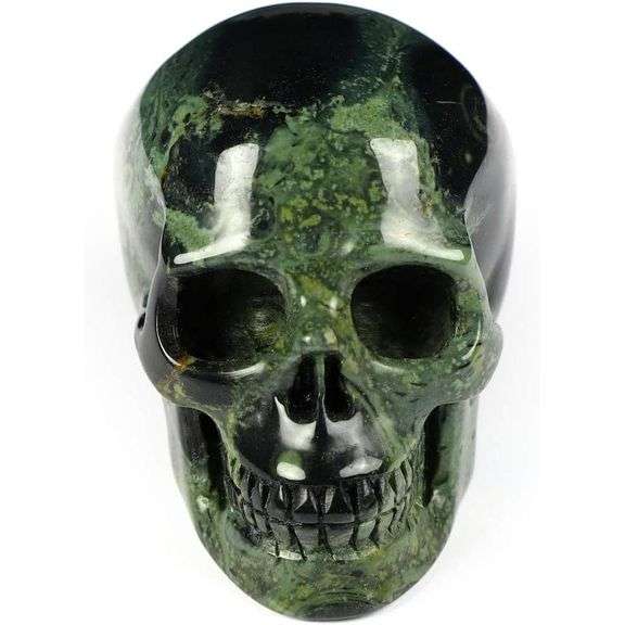 Hand Carved Jasper Gemstone Crystal Skull