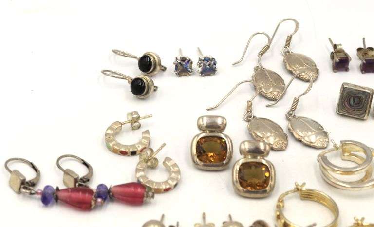 Group lot of Vintage 925 sterling silver earrings