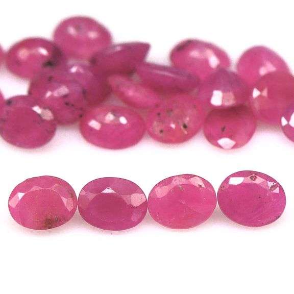 Vivid 10.04ct reddish pink Ruby set from Madagascar